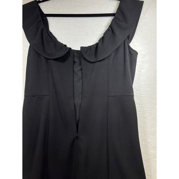 Nanette Lepore Black Tiered Ruffle Hem Off Shoulder Mini Dress Womens 8 - Picture 8 of 14